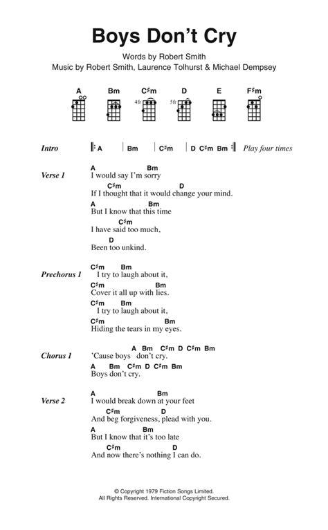 The Cure – Boys Don't Cry Lyrics .